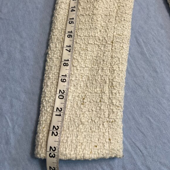 Maison Jules Women's Blazer Tweed Ivory Gold Button Size XL Jacket Wool Blend - Picture 10 of 12